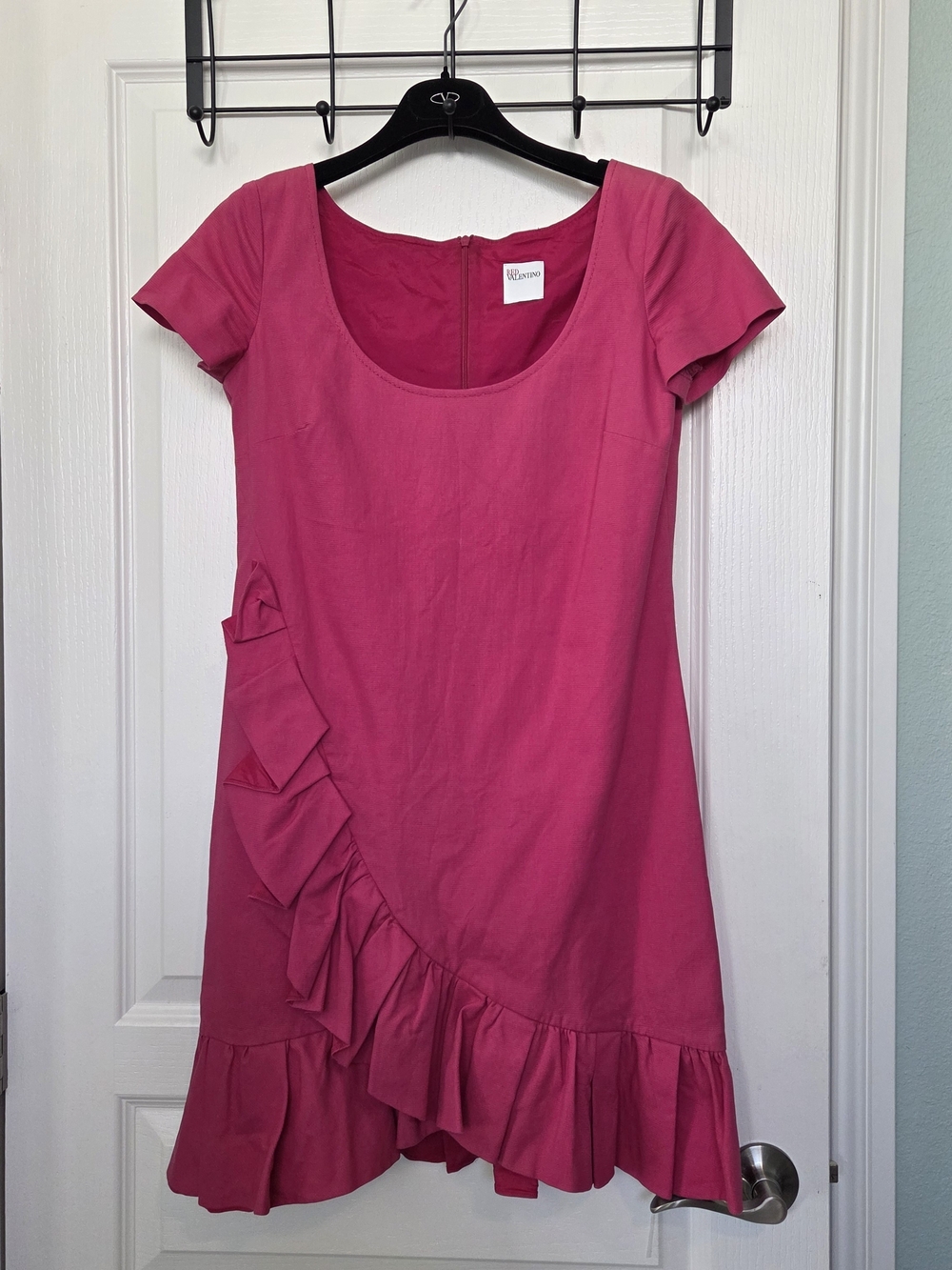 RED Valentino Fuchsia Ruffle Mini Dress